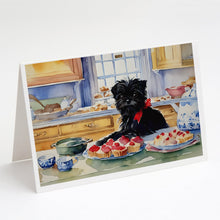 Load image into Gallery viewer, Affenpinscher Christmas Cookies Greeting Cards - Blank Note Cards – 8-Pack of Artist-Designed Cards with Envelopes