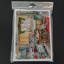 Load image into Gallery viewer, Alaskan Klee Kai Christmas Cookies Greeting Cards - Blank Note Cards – 8-Pack of Artist-Designed Cards with Envelopes