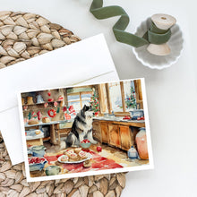 Load image into Gallery viewer, Alaskan Malamute Christmas Cookies Greeting Cards - Blank Note Cards – 8-Pack of Artist-Designed Cards with Envelopes