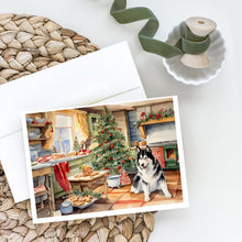 Load image into Gallery viewer, Alaskan Malamute Christmas Cookies Greeting Cards - Blank Note Cards – 8-Pack of Artist-Designed Cards with Envelopes