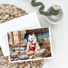 Load image into Gallery viewer, American Eskimo Christmas Cookies Greeting Cards - Blank Note Cards – 8-Pack of Artist-Designed Cards with Envelopes