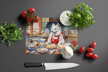 Load image into Gallery viewer, American Eskimo Christmas Cookies Glass Cutting Boards – Durable, Decorative Kitchen Art