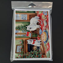 Load image into Gallery viewer, American Eskimo Christmas Cookies Greeting Cards - Blank Note Cards – 8-Pack of Artist-Designed Cards with Envelopes