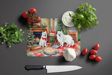 Load image into Gallery viewer, American Eskimo Christmas Cookies Glass Cutting Boards – Durable, Decorative Kitchen Art