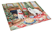 Load image into Gallery viewer, American Eskimo Christmas Cookies Glass Cutting Boards – Durable, Decorative Kitchen Art