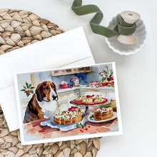 Load image into Gallery viewer, Basset Hound Christmas Cookies Greeting Cards - Blank Note Cards – 8-Pack of Artist-Designed Cards with Envelopes