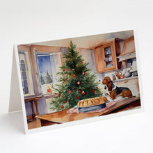 Load image into Gallery viewer, Basset Hound Christmas Cookies Greeting Cards - Blank Note Cards – 8-Pack of Artist-Designed Cards with Envelopes