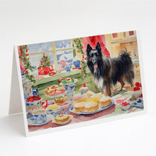 Load image into Gallery viewer, Belgian Sheepdog Christmas Cookies Greeting Cards - Blank Note Cards – 8-Pack of Artist-Designed Cards with Envelopes
