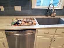 Load image into Gallery viewer, Bernese Mountain Dog Christmas Cookies Dish Drying Mat