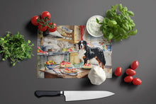 Load image into Gallery viewer, Bernese Mountain Dog Christmas Cookies Glass Cutting Boards – Durable, Decorative Kitchen Art