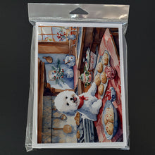 Load image into Gallery viewer, Bichon Frise Christmas Cookies Greeting Cards - Blank Note Cards – 8-Pack of Artist-Designed Cards with Envelopes