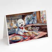 Load image into Gallery viewer, Bichon Frise Christmas Cookies Greeting Cards - Blank Note Cards – 8-Pack of Artist-Designed Cards with Envelopes