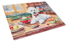 Load image into Gallery viewer, Bichon Frise Christmas Cookies Glass Cutting Boards – Durable, Decorative Kitchen Art