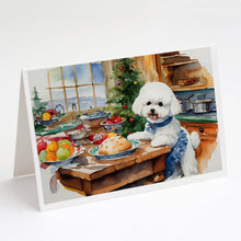 Load image into Gallery viewer, Bichon Frise Christmas Cookies Greeting Cards - Blank Note Cards – 8-Pack of Artist-Designed Cards with Envelopes