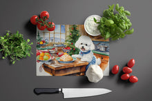 Load image into Gallery viewer, Bichon Frise Christmas Cookies Glass Cutting Boards – Durable, Decorative Kitchen Art