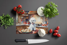 Load image into Gallery viewer, Bichon Frise Christmas Cookies Glass Cutting Boards – Durable, Decorative Kitchen Art