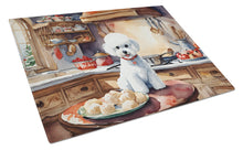 Load image into Gallery viewer, Bichon Frise Christmas Cookies Glass Cutting Boards – Durable, Decorative Kitchen Art
