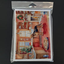 Load image into Gallery viewer, Bloodhound Christmas Cookies Greeting Cards - Blank Note Cards – 8-Pack of Artist-Designed Cards with Envelopes
