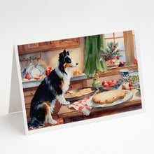Load image into Gallery viewer, Border Collie Christmas Cookies Greeting Cards - Blank Note Cards – 8-Pack of Artist-Designed Cards with Envelopes