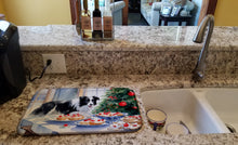 Load image into Gallery viewer, Border Collie Christmas Cookies Dish Drying Mat