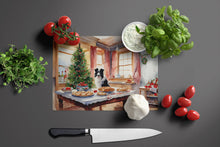Load image into Gallery viewer, Border Collie Christmas Cookies Glass Cutting Boards – Durable, Decorative Kitchen Art