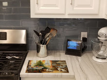 Load image into Gallery viewer, Borzoi Christmas Cookies Glass Cutting Boards – Durable, Decorative Kitchen Art