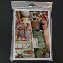 Load image into Gallery viewer, Boston Terrier Christmas Cookies Greeting Cards - Blank Note Cards – 8-Pack of Artist-Designed Cards with Envelopes