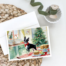 Load image into Gallery viewer, Boston Terrier Christmas Cookies Greeting Cards - Blank Note Cards – 8-Pack of Artist-Designed Cards with Envelopes