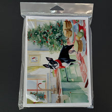 Load image into Gallery viewer, Boston Terrier Christmas Cookies Greeting Cards - Blank Note Cards – 8-Pack of Artist-Designed Cards with Envelopes
