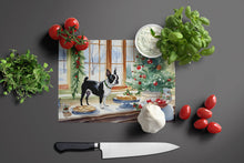 Load image into Gallery viewer, Boston Terrier Christmas Cookies Glass Cutting Boards – Durable, Decorative Kitchen Art