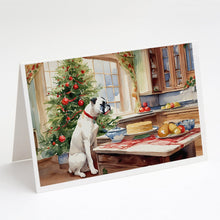 Load image into Gallery viewer, White Boxer Christmas Cookies Greeting Cards - Blank Note Cards – 8-Pack of Artist-Designed Cards with Envelopes