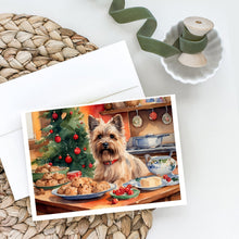 Load image into Gallery viewer, Cairn Terrier Christmas Cookies Greeting Cards - Blank Note Cards – 8-Pack of Artist-Designed Cards with Envelopes