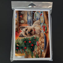 Load image into Gallery viewer, Cairn Terrier Christmas Cookies Greeting Cards - Blank Note Cards – 8-Pack of Artist-Designed Cards with Envelopes