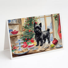 Load image into Gallery viewer, Cairn Terrier Christmas Cookies Greeting Cards - Blank Note Cards – 8-Pack of Artist-Designed Cards with Envelopes