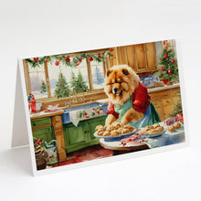 Load image into Gallery viewer, Chow Chow Christmas Cookies Greeting Cards - Blank Note Cards – 8-Pack of Artist-Designed Cards with Envelopes