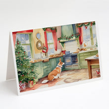 Load image into Gallery viewer, Corgi Christmas Cookies Greeting Cards - Blank Note Cards – 8-Pack of Artist-Designed Cards with Envelopes