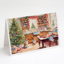 Load image into Gallery viewer, Corgi Christmas Cookies Greeting Cards - Blank Note Cards – 8-Pack of Artist-Designed Cards with Envelopes