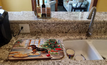 Load image into Gallery viewer, Dachshund Christmas Cookies Dish Drying Mat