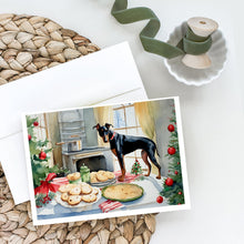 Load image into Gallery viewer, Doberman Pinscher Christmas Cookies Greeting Cards - Blank Note Cards – 8-Pack of Artist-Designed Cards with Envelopes