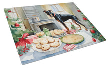 Load image into Gallery viewer, Doberman Pinscher Christmas Cookies Glass Cutting Boards – Durable, Decorative Kitchen Art