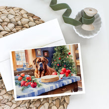 Load image into Gallery viewer, Dogue de Bordeaux Christmas Cookies Greeting Cards - Blank Note Cards – 8-Pack of Artist-Designed Cards with Envelopes