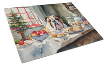 Load image into Gallery viewer, English Bulldog Christmas Cookies Glass Cutting Boards – Durable, Decorative Kitchen Art