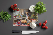 Load image into Gallery viewer, English Foxhound Christmas Cookies Glass Cutting Boards – Durable, Decorative Kitchen Art