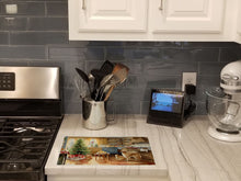 Load image into Gallery viewer, Golden Retriever Christmas Cookies Glass Cutting Boards – Durable, Decorative Kitchen Art