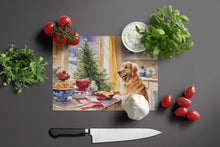Load image into Gallery viewer, Golden Retriever Christmas Cookies Glass Cutting Boards – Durable, Decorative Kitchen Art
