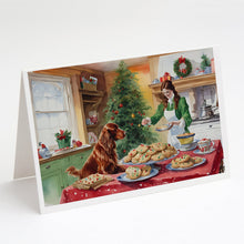 Load image into Gallery viewer, Irish Setter Christmas Cookies Greeting Cards - Blank Note Cards – 8-Pack of Artist-Designed Cards with Envelopes