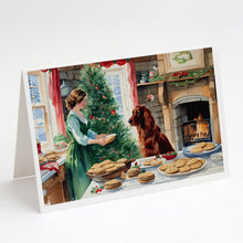 Load image into Gallery viewer, Irish Setter Christmas Cookies Greeting Cards - Blank Note Cards – 8-Pack of Artist-Designed Cards with Envelopes