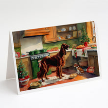 Load image into Gallery viewer, Irish Setter Christmas Cookies Greeting Cards - Blank Note Cards – 8-Pack of Artist-Designed Cards with Envelopes