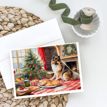 Load image into Gallery viewer, Keeshond Christmas Cookies Greeting Cards - Blank Note Cards – 8-Pack of Artist-Designed Cards with Envelopes