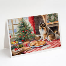 Load image into Gallery viewer, Keeshond Christmas Cookies Greeting Cards - Blank Note Cards – 8-Pack of Artist-Designed Cards with Envelopes